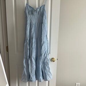 Light Blue Spagetti strap Maxi Dress